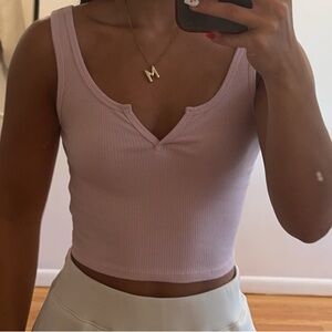 Aeropostale Pink V-Neck Tank Top Small